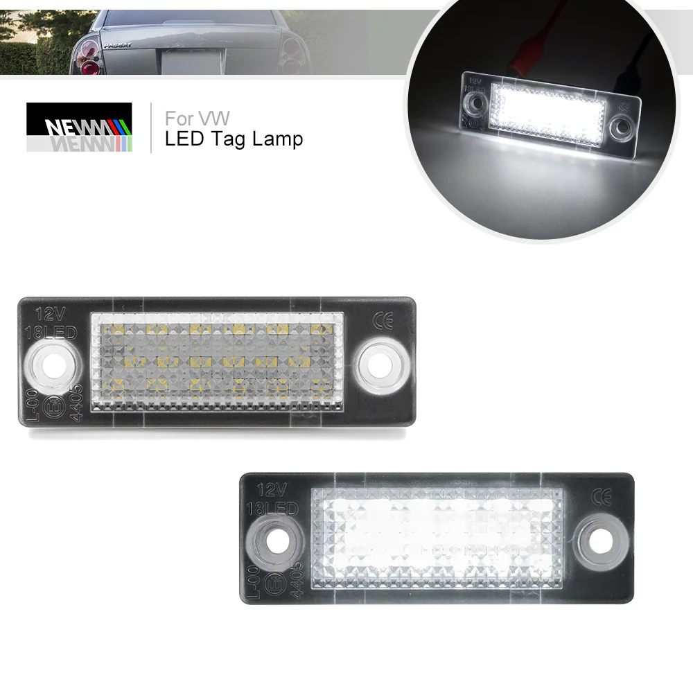 

LED License Plate Light for VW Passat B5 B6 Touran I Transporter Multivan T5 7E 7F 7H Canbus Rear Tag Lighting Registration Lamp