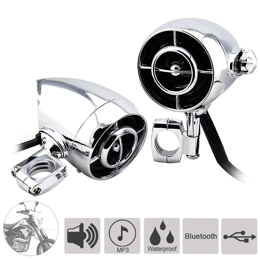 Водонепроницаемый MP3-плеер для мотоцикла Bluetooth-колонка с алюминиевым корпусом 12 В