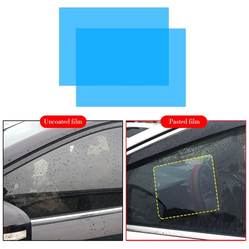 

1 Pair Of Car Rearview Mirror Glass Film Waterproof And Anti-fog Film, Car Side Window Rainproof Film