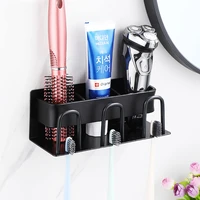 wall mounted toothbrush holder aluminium alloy toothpaste rack bathroom household space saving bathroom accessories