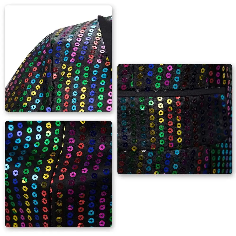 Хит блестящий Блейзер однобортный с блестками сценический костюм певец для