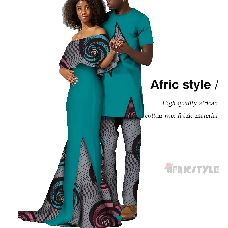 2020 африканская одежда для влюбленных пар комплект из топа и брюк с Африканским