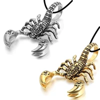 fashion trendy male personality rock punk king scorpion pendant mens necklace antique fashion mens jewelry
