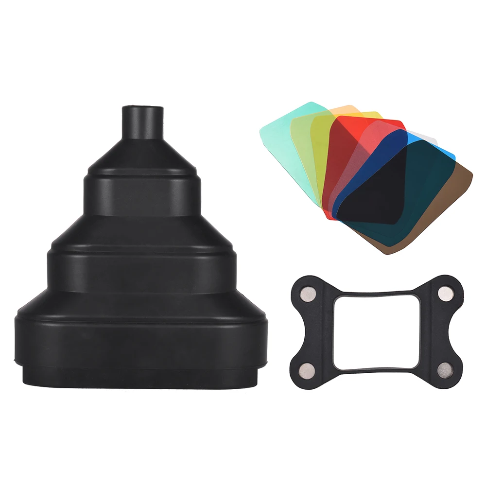 Резиновый масштабируемый конический Snoot аксессуары для фотовспышки + 5 шт.