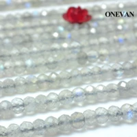 onevan natural blue flash labradorite faceted rondelle 2x3 3mm stone beads bracelet necklace jewelry making diy design