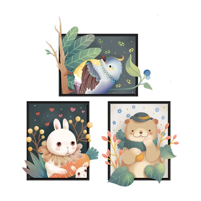 

Cute Poster Animal Wall Stickers Kids Room Decoration Kindergarten Room Decor Baby Bedroom Background Wall Decals Wallpapers