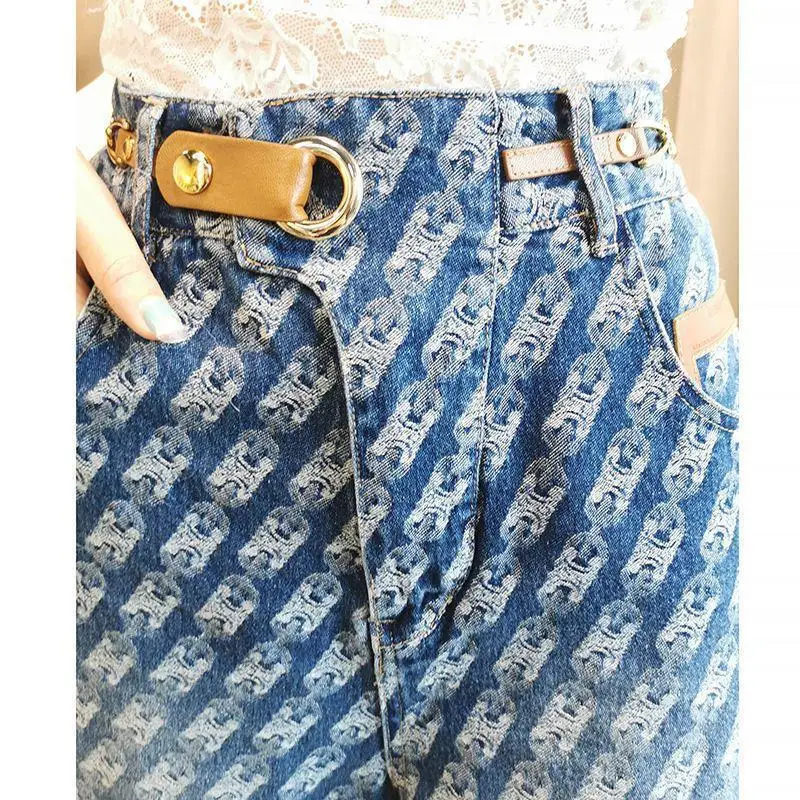 

2021 spring and autumn new fashion Decor jeans women's loose and thin casual pants