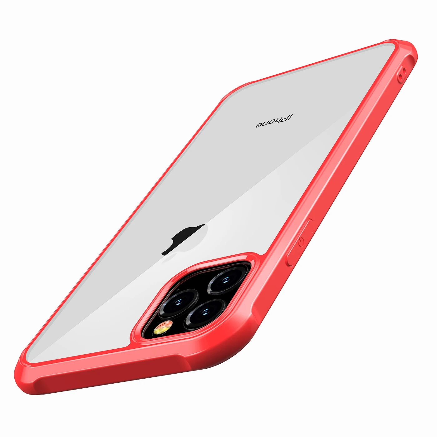 Красный Для нового Apple iPhone 11, для iPhone 11 Pro Max чехол противоударный на 360 градусов прозрачный защитный мягкий ТПУ+ жесткий пластиковый чехол из поликарбоната - Цвет: Красный