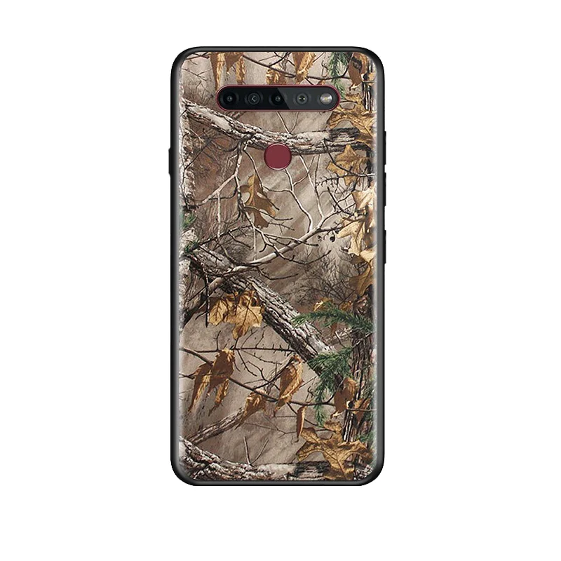 

Realtree Real Tree Camo For LG G8 V30 V35 V40 V50 V60 Q60 K40S K50S K41S K51S K61 K71 K22 ThinQ 5G TPU Silicone Black Phone Case