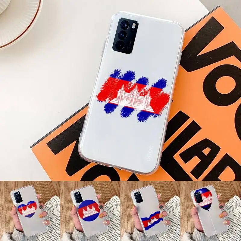 

Cambodia flag Phone Case Transparent For oppo Realme FIND V X Q 2 3 5 7 11 50 GT Q2 PRO PLUS moible bag