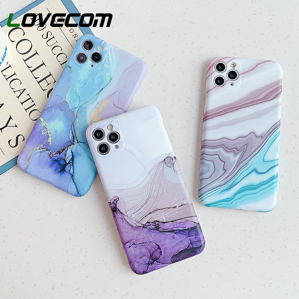 Чехол для телефона LOVECOM Gradient Marble iPhone 12 11 Pro Max Mini XR X XS 7 8 Plus мягкая защитная задняя