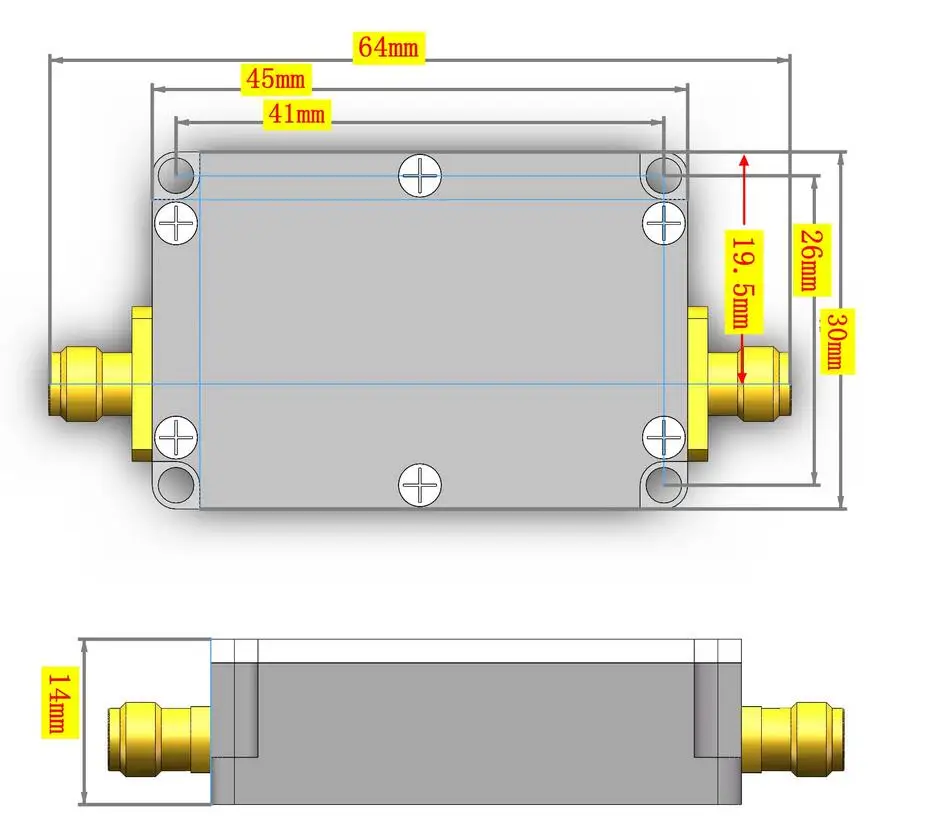 Усилитель мощности SBB5089 + SZA2044 1000-3000 МГц 2 4 ГГц 1 Вт СВЧ 30 дБ для глушилка Wi-Fi SDR