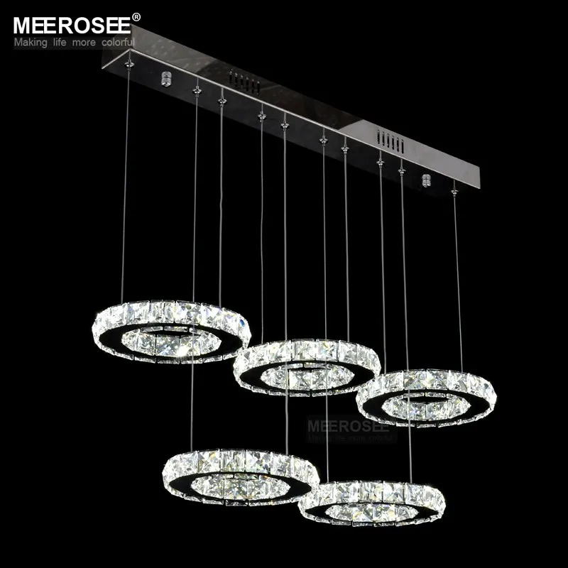 Современный подвесной светильник с прозрачными кристаллами