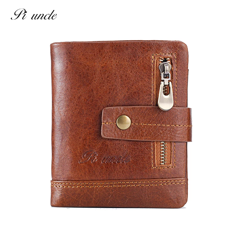 Брендовые мужские кошельки PIUNCLE Rfid Ретро стиль кожа мягкая двойная молния