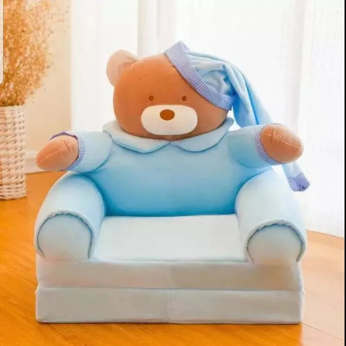 bule teddy bear Мягкое мягкое сидение в виде животных, диван для младенцев, обучающийся сидению, удобное кресло для детей, подарки на день рождения и Рождество - Цвет: bule teddy bear