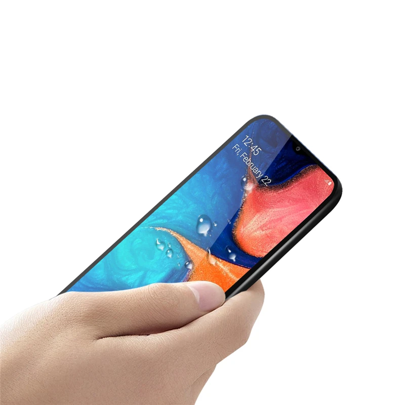Protector de pantalla de vidrio templado para Samsung Galaxy A20E, pel&iacute;cula de pegamento completo para Samsung Galaxy A20E, 2 unidades-1