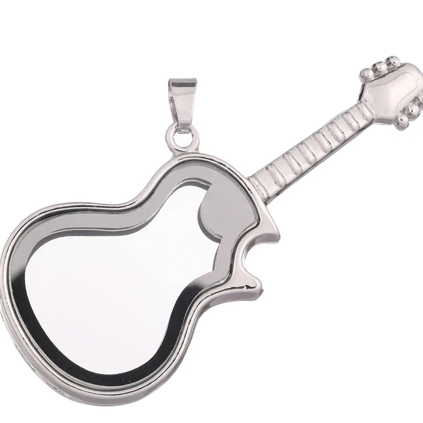 1 шт. сплав музыка гитара Стекло равнина медальон на памяти плавающая подвеска