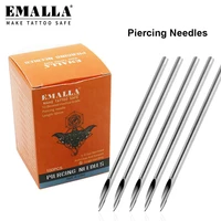 100pcs piercing needles 1214161820g disposable tattoo needles for nose ear lip nipple eyebrow tattoo supplies free shipping