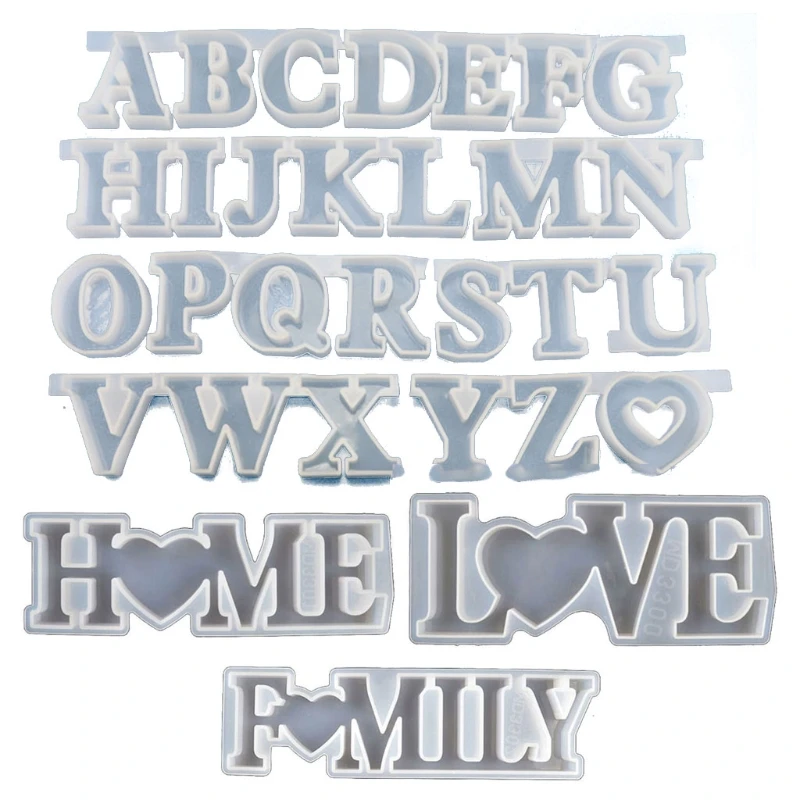 

29Pcs Large 3D Love Home Family Letter Resin Mold Kit DIY Table Decor Art Craft
