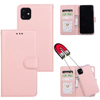 2 in 1 leather wallet case for iphone 12 11 pro max mini xs xr x se 2020 8 7 6 6s plus luxury flip cover card slots magnetic