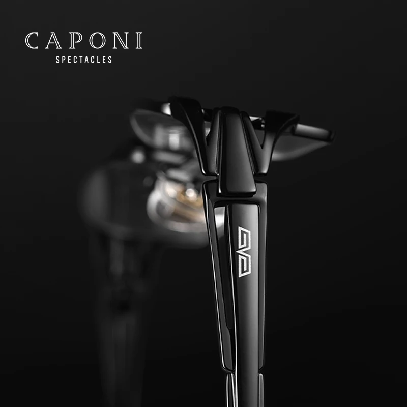 Мужские классические очки CAPONI квадратные из титана компьютерные оптические для
