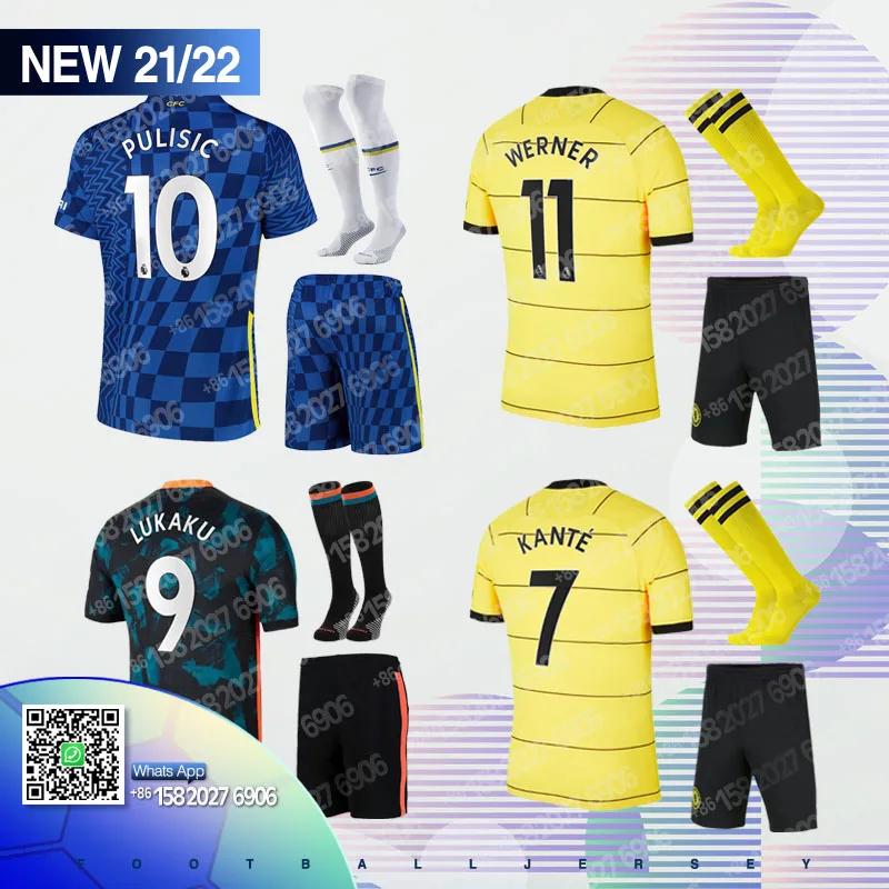 

2022 футбольная рубашка для мужчин и детей комплект 21 22 LUKAKU MOUNT PULISIC HAVERTZ KANTE WERNER chfootballaes взрослые Джерси Детские комплекты Camiseta