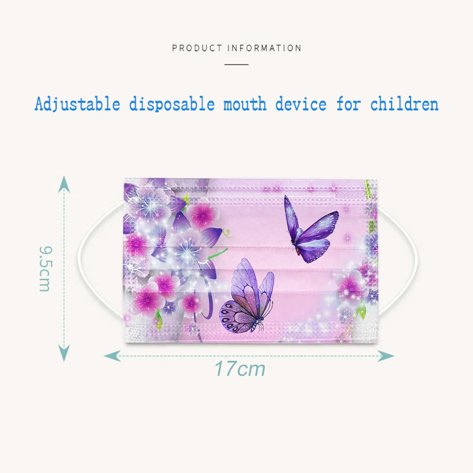 

50 Pcs Anti Dust Mouth Face Masks Butterfly Print Mask Mascara Anti-droplet Mascarillas Proteccion Disposable Mouth Facemask