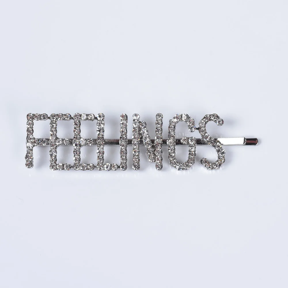 Luxuy Crystal Letter FEELINGS Hairpins Women Girls Lovely Barrettes Headwear Hairclips Faux Pearl Rhinestone Alphabet Hair Clip | Украшения