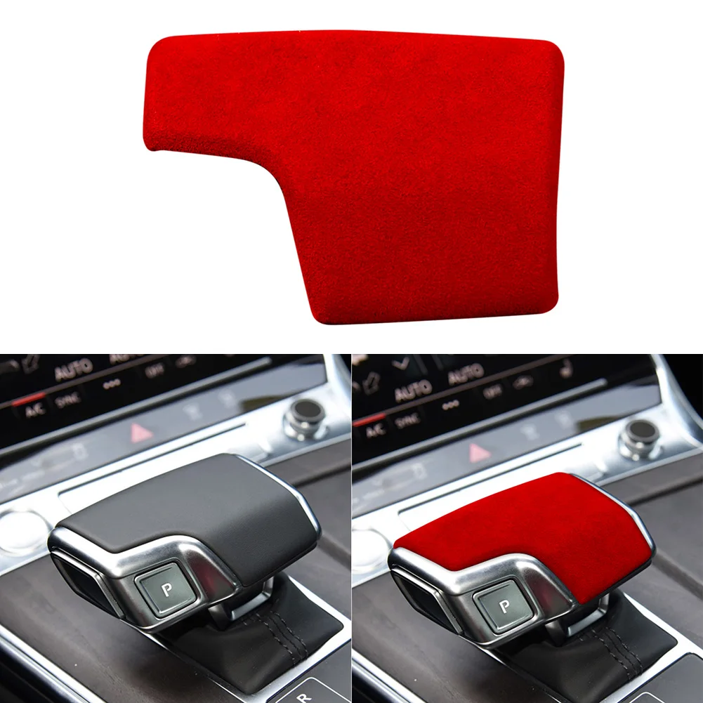 

Handbrake Gear Head Shift Knob Suede Cover Skin Case Collars Car Head Shift Knob Cover for Audi RS4/RS5 A5/S5