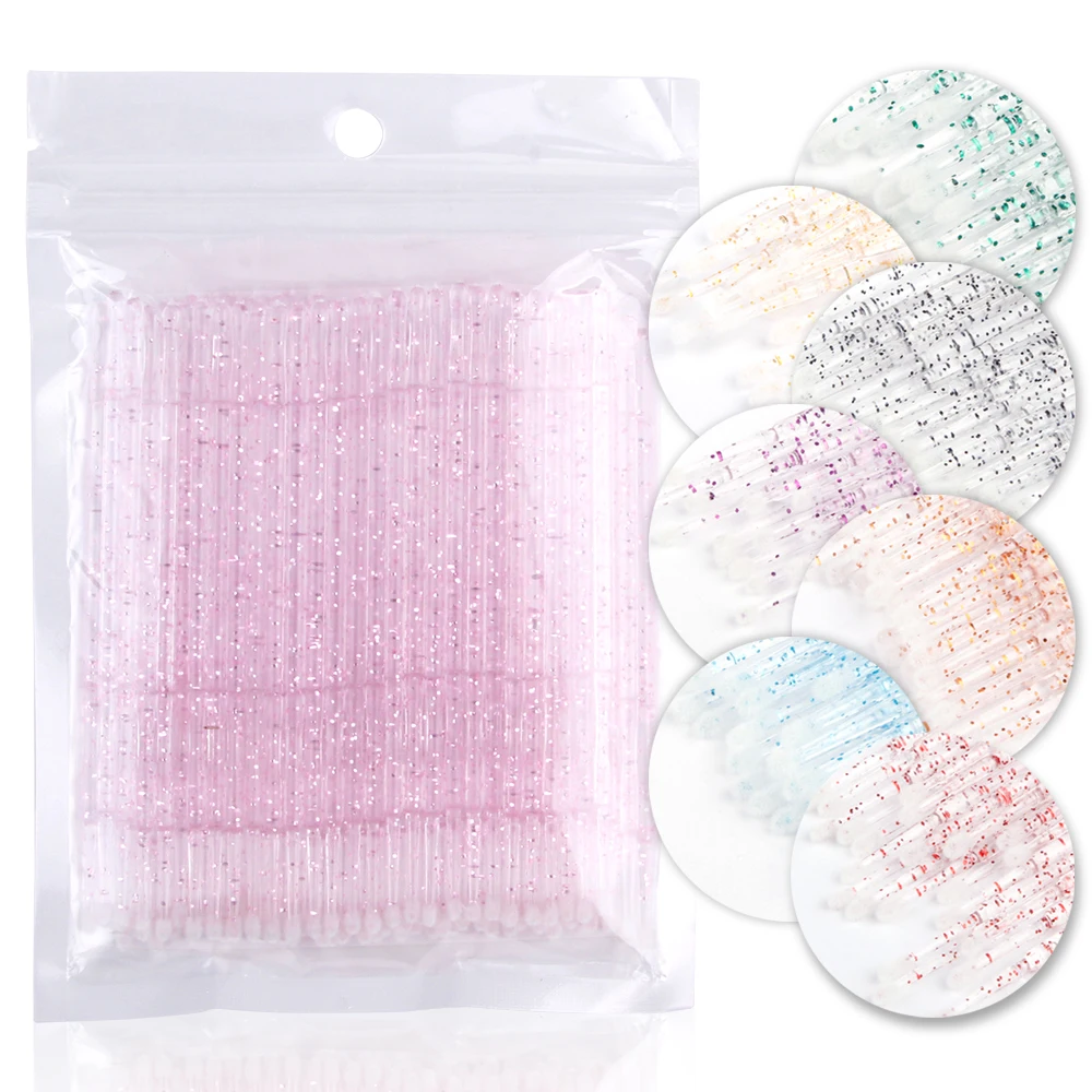 

50/100Pcs Crystal Disposable Microbrush False Eyelash Extension Individual Lashes Removing Swab Micro Brush Makeup Applicators