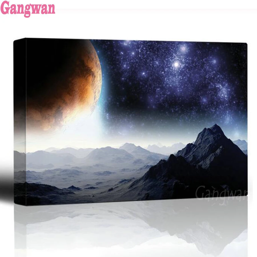 

5d home decoration diamond painting Planet Earth Cosmic Space Landscape full drill square round diamond embroidery cross stitch