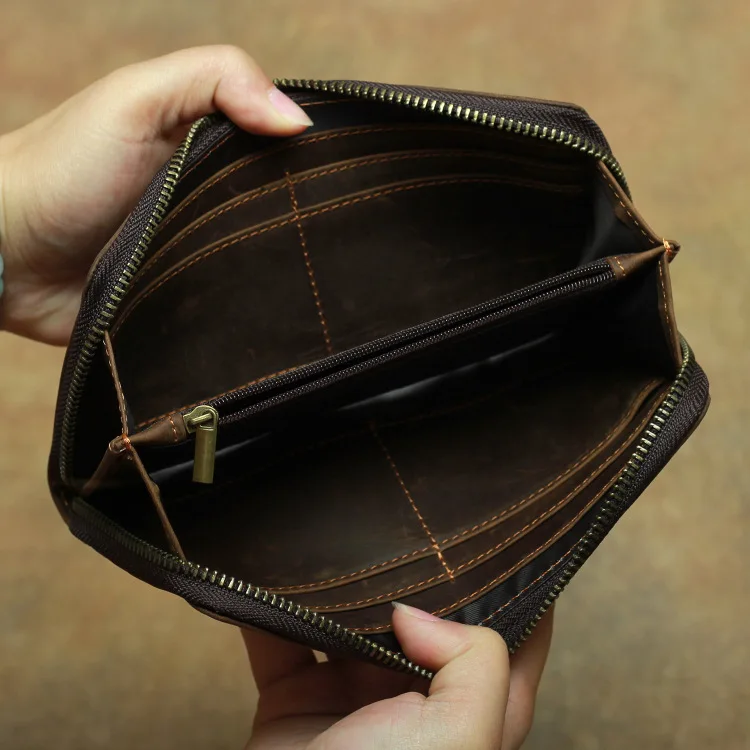 Ручная сумка Мужской Длинный кошелек мульти-карта ручная Ретро Серебряная