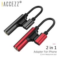 accezz phone adapter 2 in 1 charging listening lighting for iphone x 8 7 xs max xr 3 5mm headphone jack aux splitter connecter