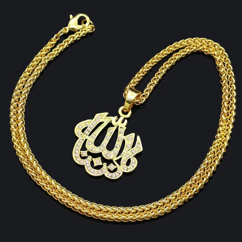 Золотое мусульманское ожерелье с изящной подвеской Исламский Бог Аллах