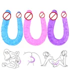 U-образный мягкий гелевый двойной фаллоимитатор, Вагина, Анальная пробка, искусственный пенис, секс-игрушки для пар, женщин, геев, лесбиянок, Мастурбаторы