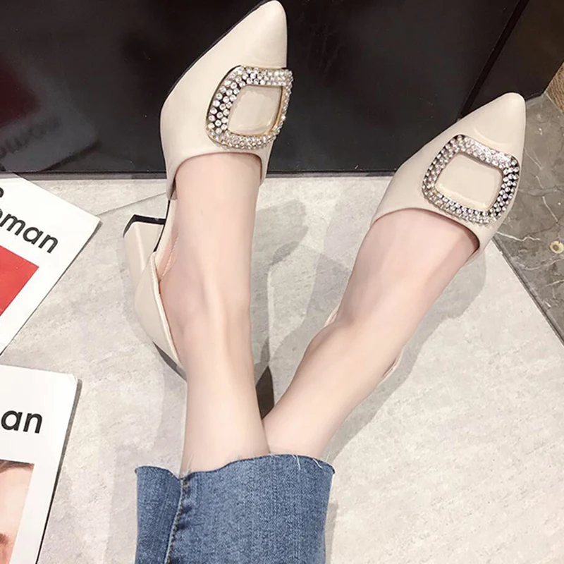 

Rimocy Green Pointed Toe Crystal Pumps Women Elegant Party Wedding High Heels Shoes Woman Spring Summer Slip on Pumps Ladies