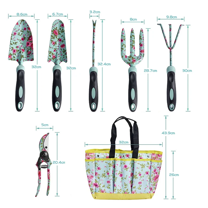 Женский набор цветов деревьев лопата практичная ручка прочная сумка для