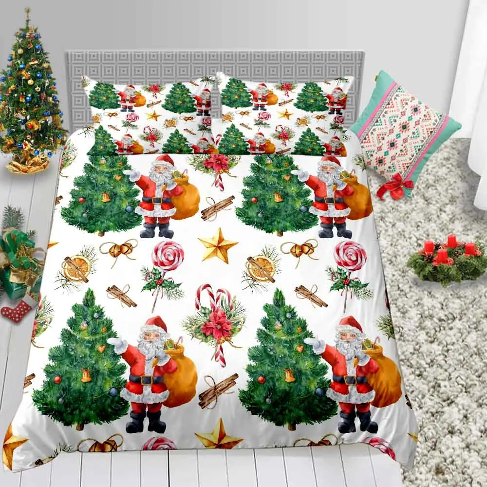 8 Merry Christmas Санта Клаус постельное белье высокого качества пододеяльник один Твин Полный queen King Размер праздничные подарки простыня - Цвет: 8