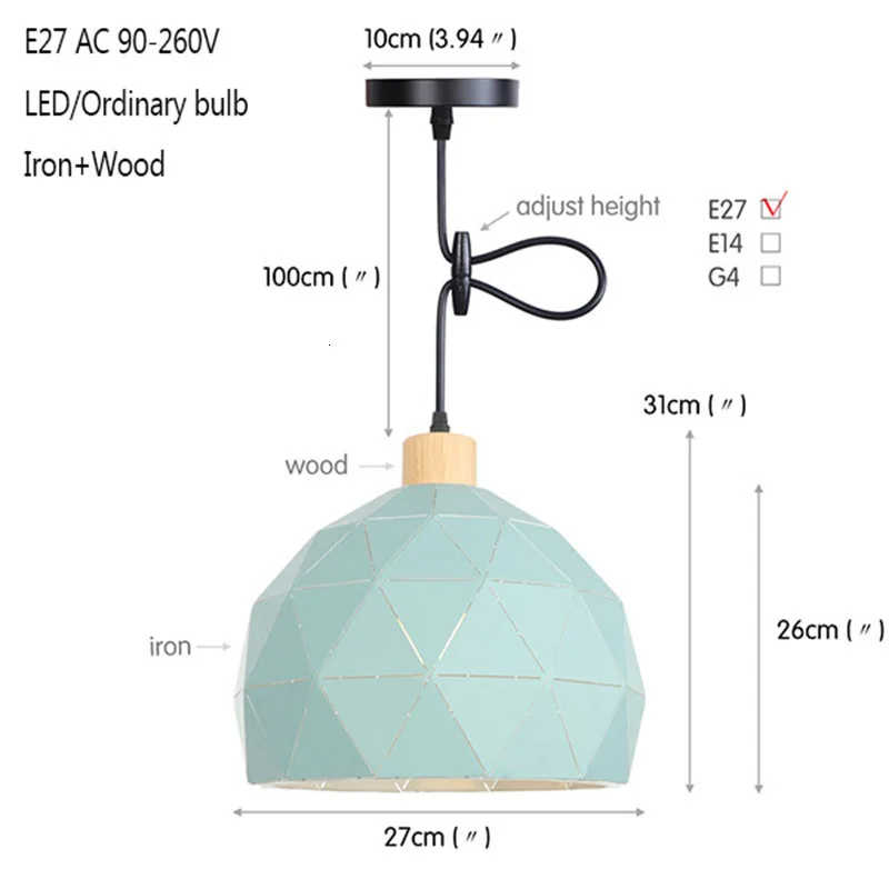 Modern industrial art pendant light E27 220v hanging lamp loft decoration living room study pendant lamp office bedroom cafe bar