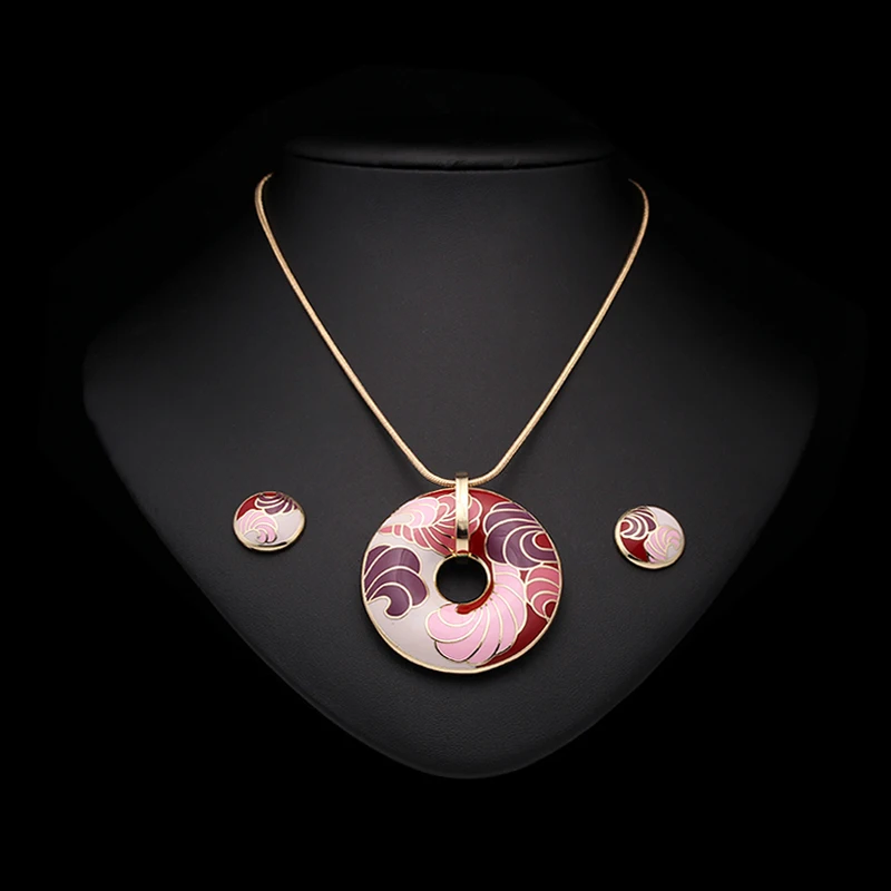 R& X модные ювелирные изделия из эмали подарок вечерние Mariage Joyas ожерелье/серьги сверкающие колье комплект юбилей для женщин свадебные Дубай 22