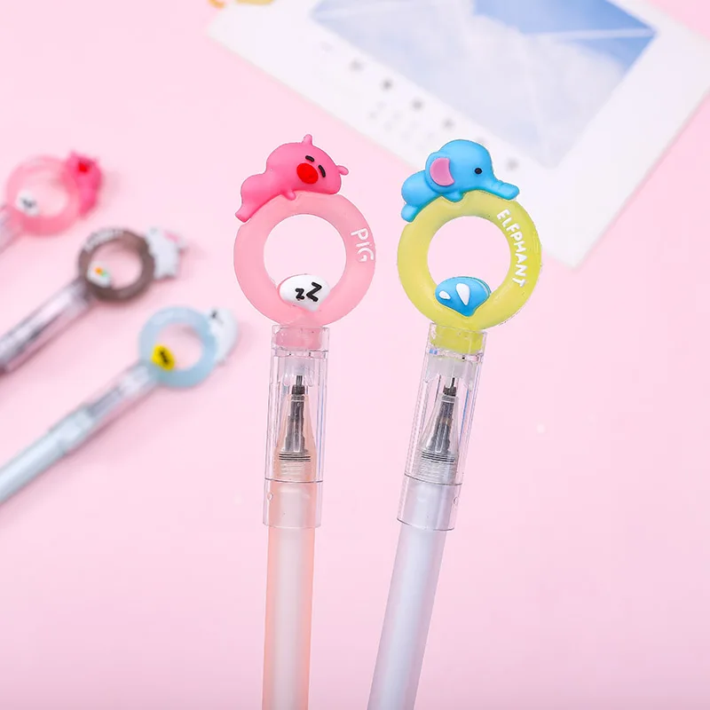 Милый мультфильм животных пончик свинья Дельфин стираемая гелевая ручка кролик