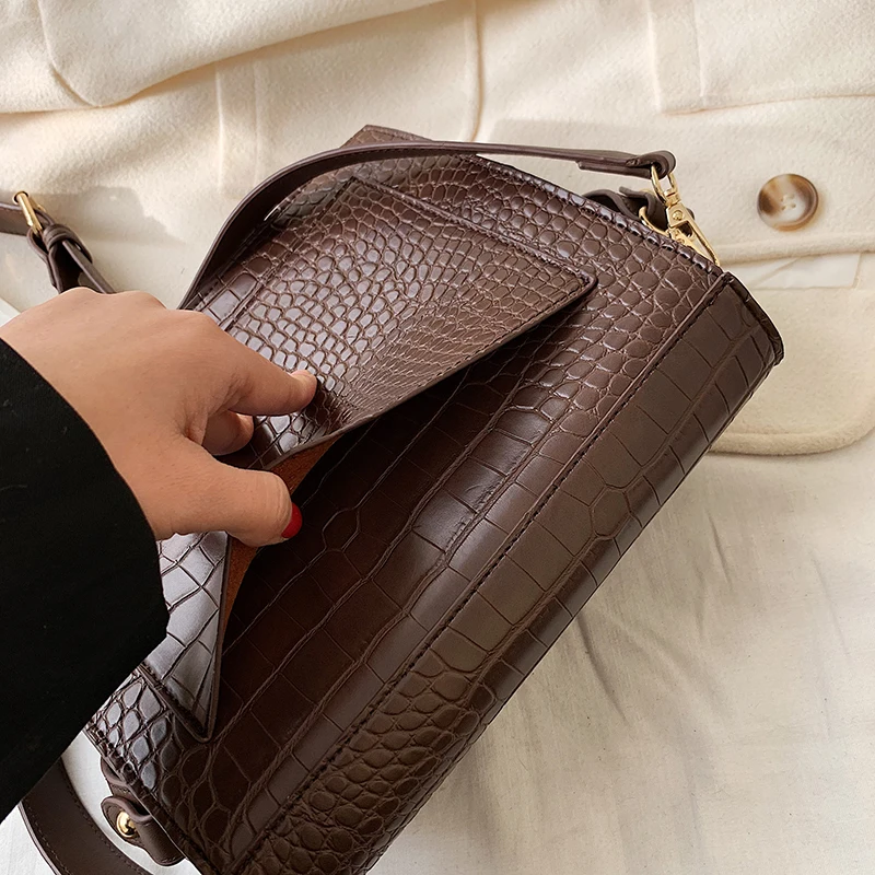 Bolsos Mujer винтажная сумка через плечо из кожи аллигатора для женщин роскошные сумки женские сумки дизайнерские женские сумки через плечо с цепочкой