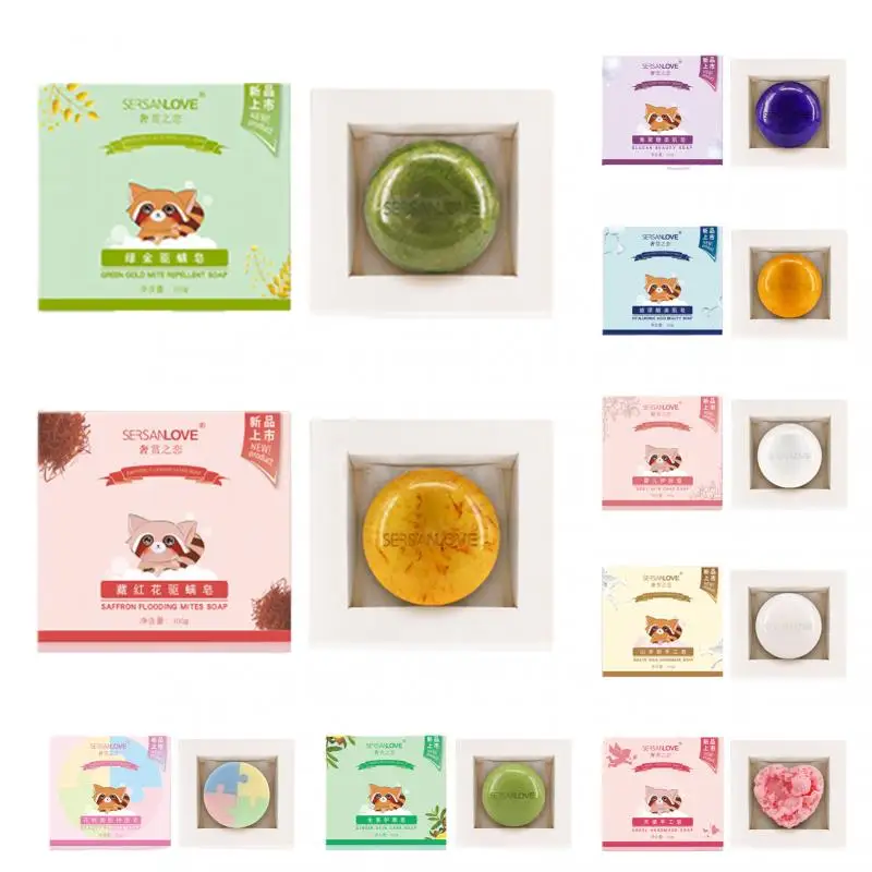 

Handmade Soap Remove Mites Acne Blackhead Smooth Skin Tightening Pores Deep Cleaning Whitening Moisturizing Soap TSLM1