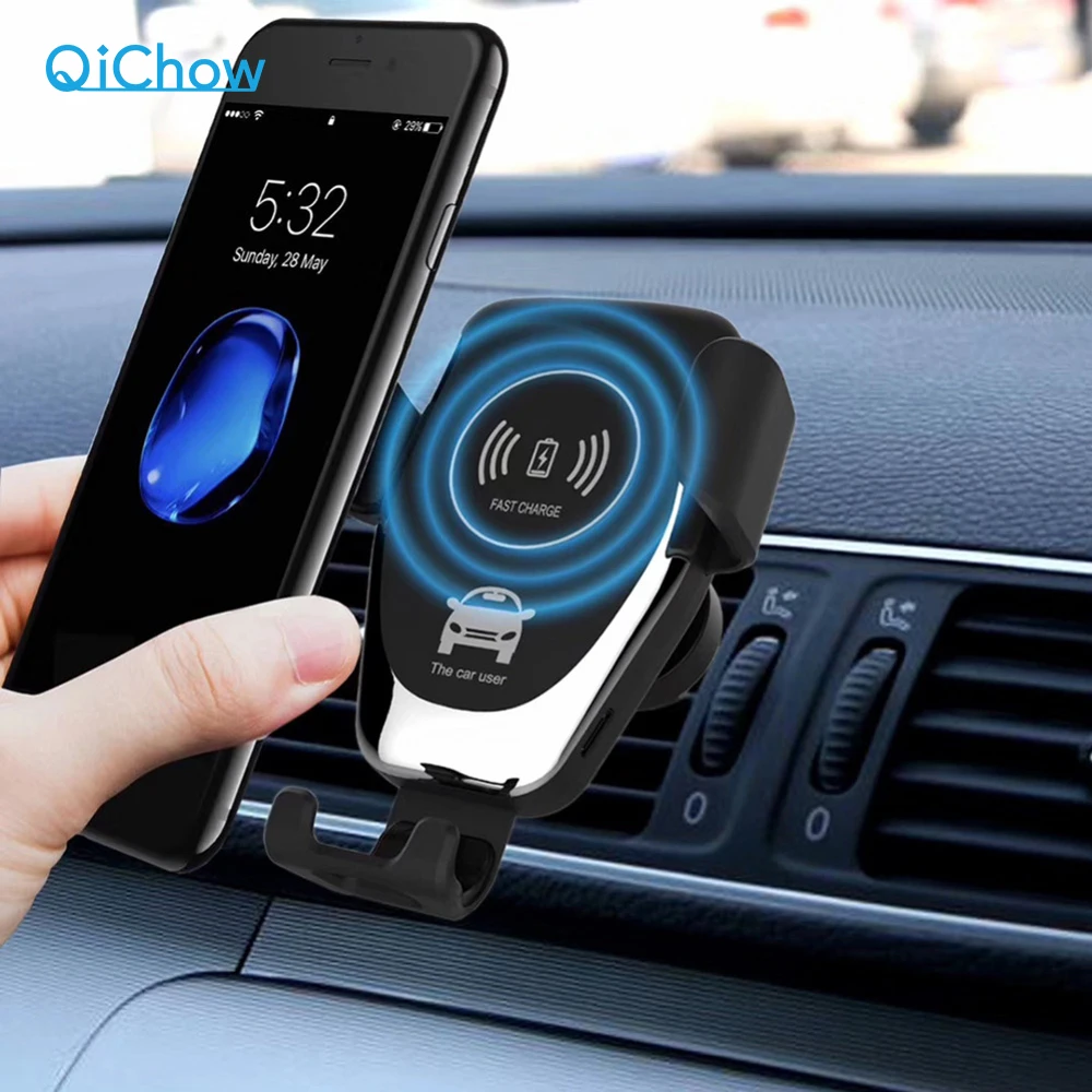 

RYWER Fast Qi Car Wireless Charger For iPhone XS Max XR X Samsung S10 S9 Intelligent Wireless Charging Phone Car Holder For
