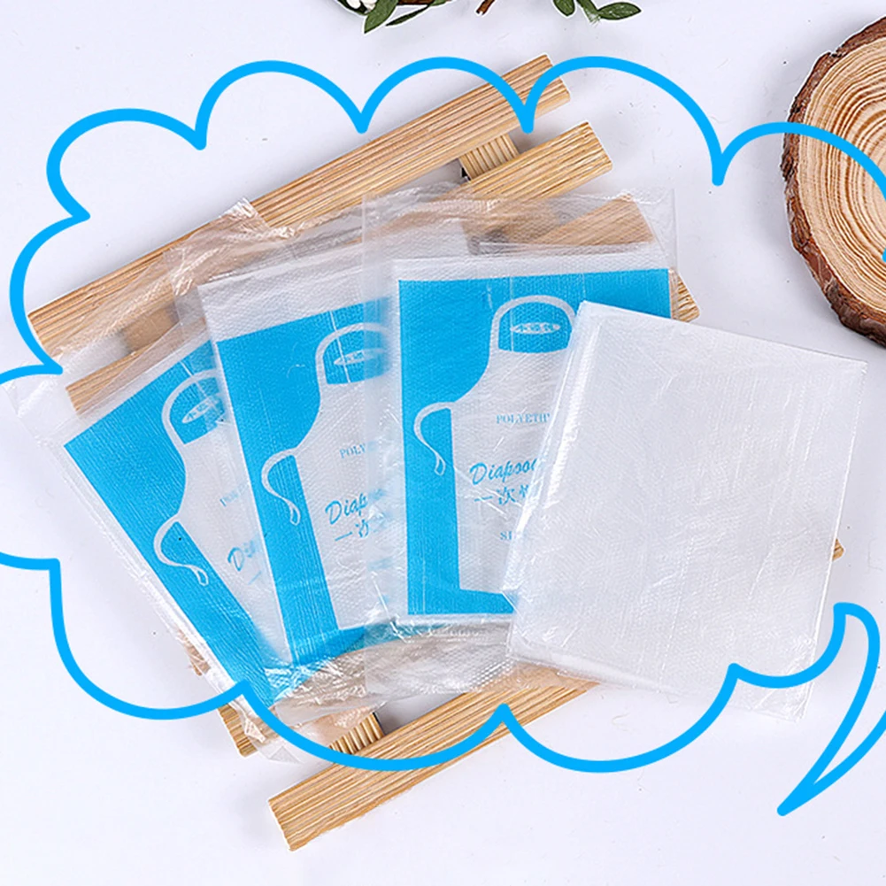 50 шт. прозрачные Кухонные фартуки для взрослых и детей|Фартуки| |