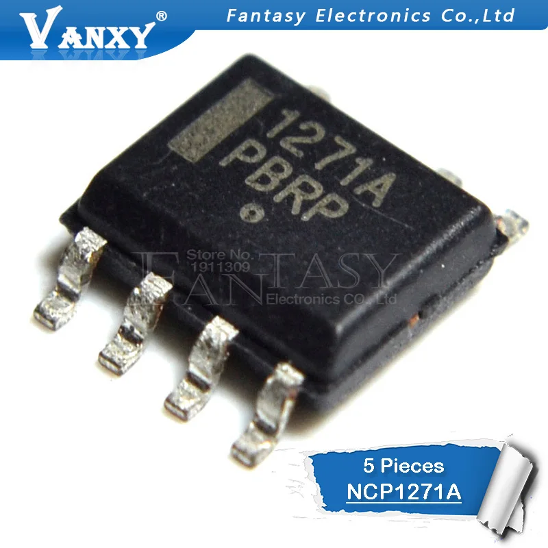 5 шт. NCP1271 SOP8 NCP1271A SOP NCP1271ADR2G лапками углублением SOP-8 1271A SMD