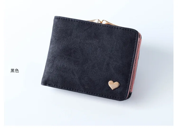 Women Small Clutch Wallet MultiFunction Change Purses Heart Decoration Big Capacity Wallets Cute Card Holder Money Bag