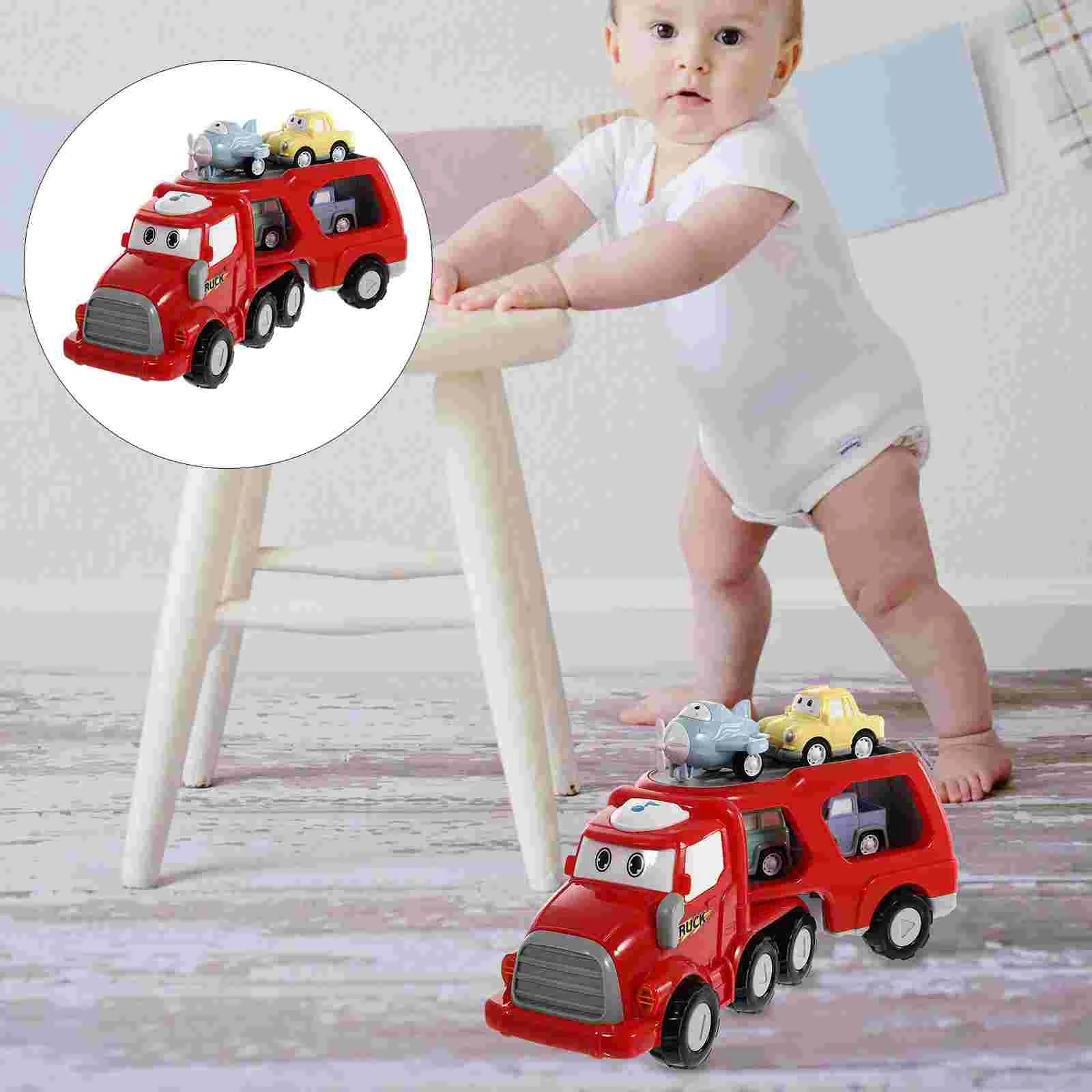 

1 Set Cartoon Musical Car Pull-back Engineering Child Car Plaything