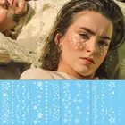 Белые цветочные тату наклейки на лицо рука ключицы персонализированные наклейки поддельная Временная водостойкая татуировка для женщин