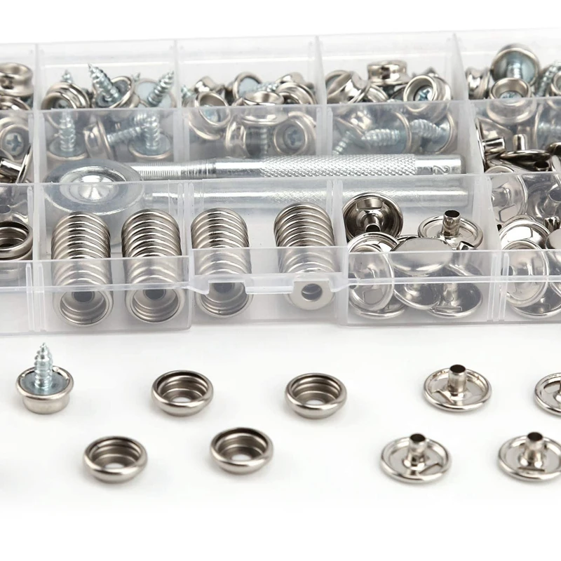 

Canvas Snaps Kit, Fastener Screw Snaps for Furniture Canvas Marine Grade Boat Cover Snap Button Kit with Setting Tool